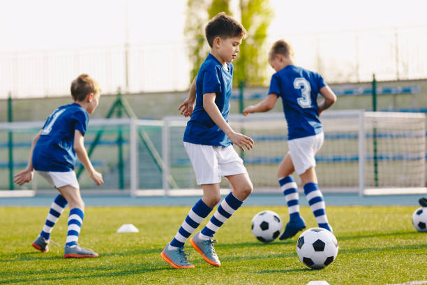 Youth football training session